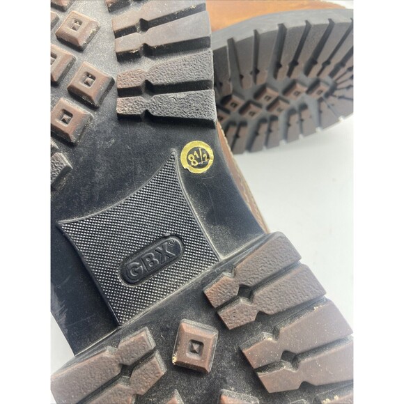 GBX Mens Brown Leather Chunky Platform Y2K Goth Punk Grunge Boots‎ 8.5 main image 6